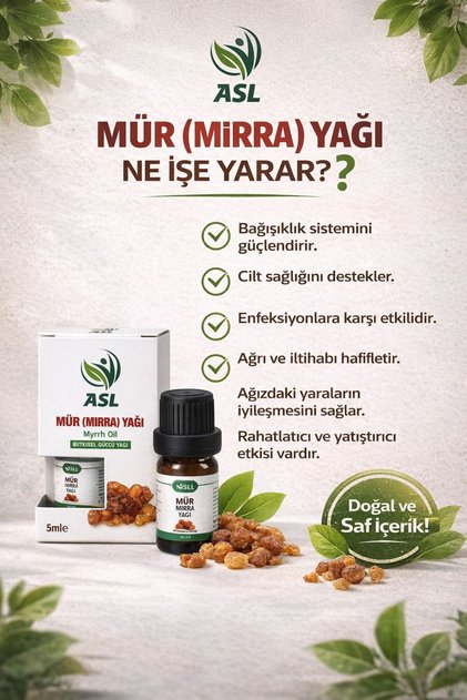 Mür Yağı 20 ML – Mür Uçucu Yağı – Myrrh Oil – Myrrh Essential Oil – Doğal Aromatik Bitkisel Yağ