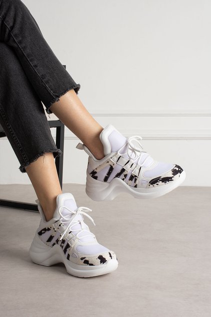 Beyaz Kadın Sneaker Şık Günlük Ayakkabı