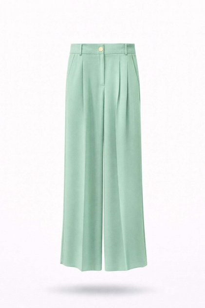 Green Gold Buttoned Palazzo Trousers 4386