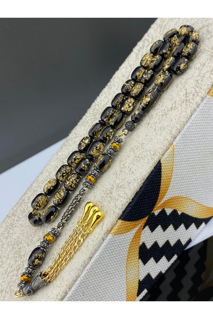 Gold Particulate Rosary Beads Golden Rosary Premium Series Special Design Rhodium Plated Tassel Capsule Cut