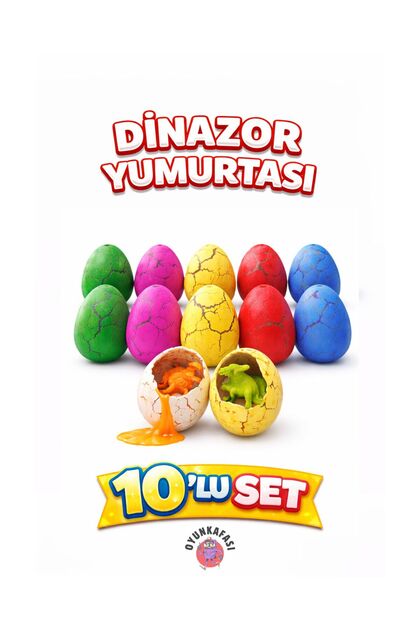 10 Adet Çatlayan Dinazor Yumurta-3 cm Suda Büyüyen Dinazor Yumurtası Oyuncak