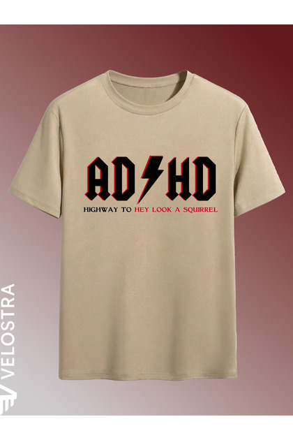 Unisex Women's Adhd Printed Oversize Comfortable Daily Use Combed Cotton T-Shirt