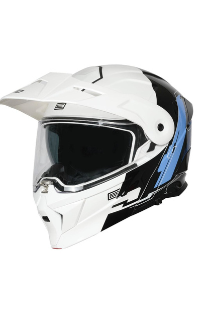 Casca moto Adventure Cyborg rabatabila, culoare alb/negru, marime XL