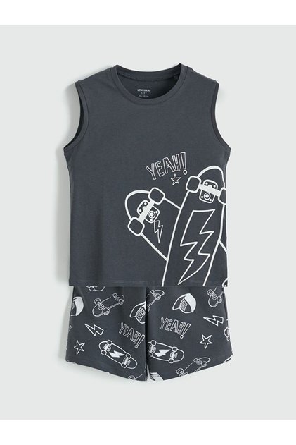Lcw Kids Printed Boys' Sleeveless Pajama Set