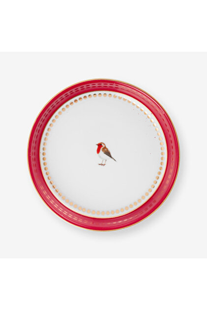 Love Birds Red Porcelain Tea Plate 9 cm