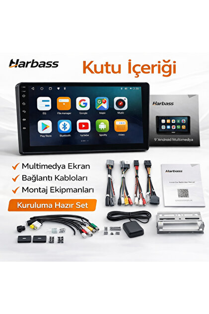 PLAYページ　9 Harbass 9” Android Multimedya Teyp | 4GB RAM 64GB | CarPlay
