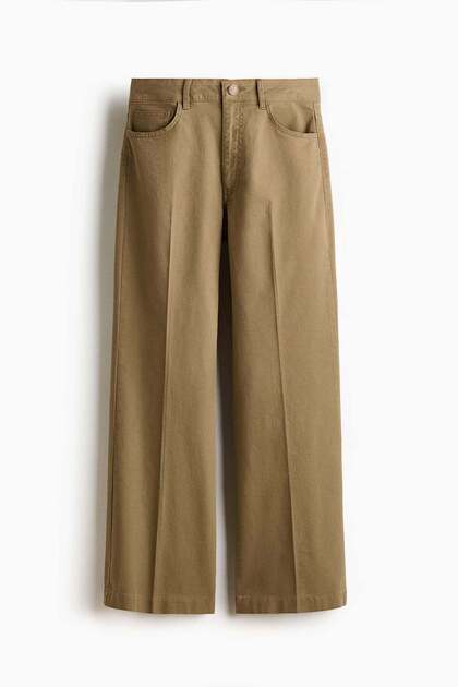 Bootcut cotton canvas trousers