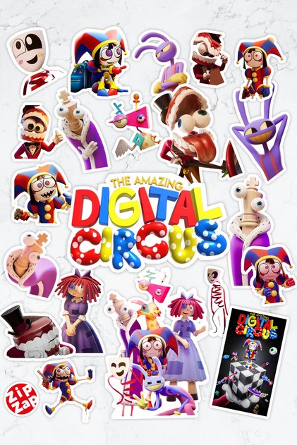 The Amazing Digital Circus Telefon Laptop Bullet Journal Yapışkanlı Folyo Sticker Paketi (21ADET)