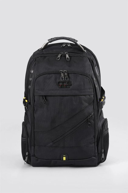 Black Unisex Large Volume Functional Travel & Laptop Backpack 51446