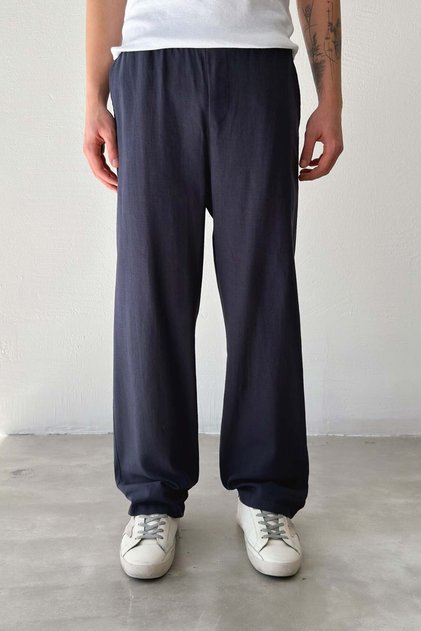 Elastic Waist Linen Trousers