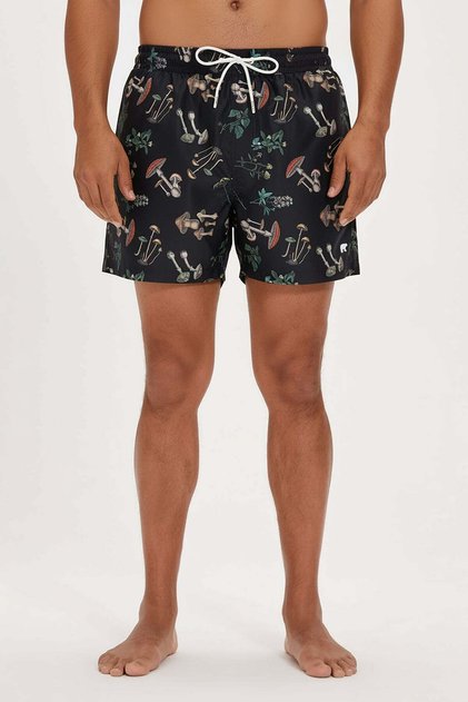 Magıc Garden Black Men's Swim Shorts