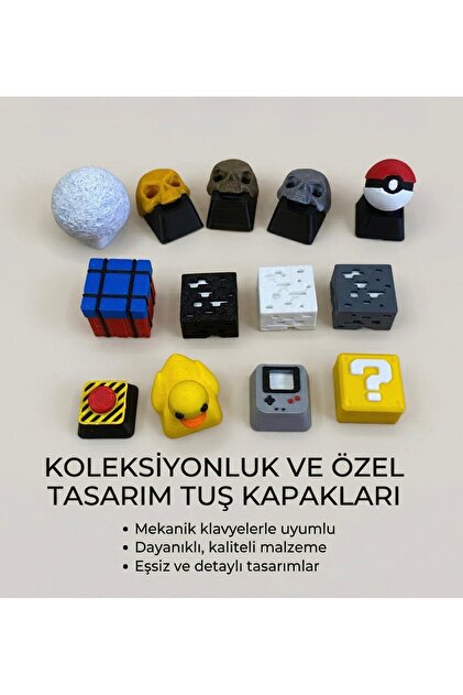 Mekanik Klavye İçin Tasarım Seti (2 Adet)-- Gamer Klavye Tuşları ( Cherry MX Uyumlu )