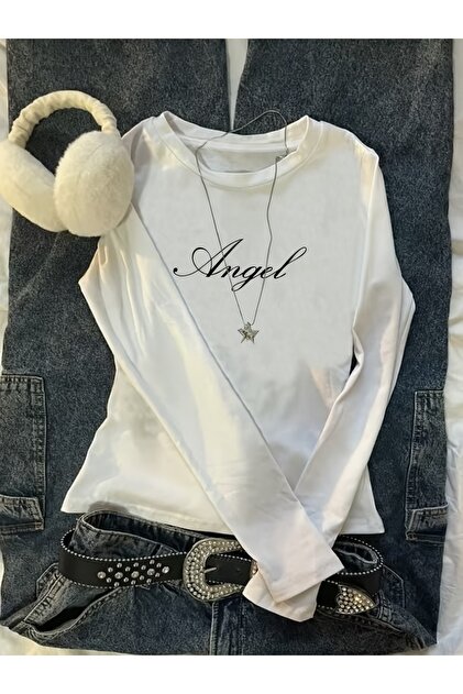 Long Sleeve Angel Print Blouse Body