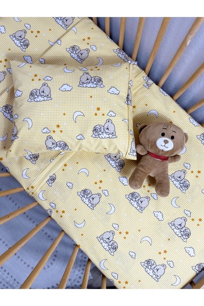 100% Cotton Park Mattress Elastic Baby Sheet Set (70X120X15) Pillowcase (35X45)