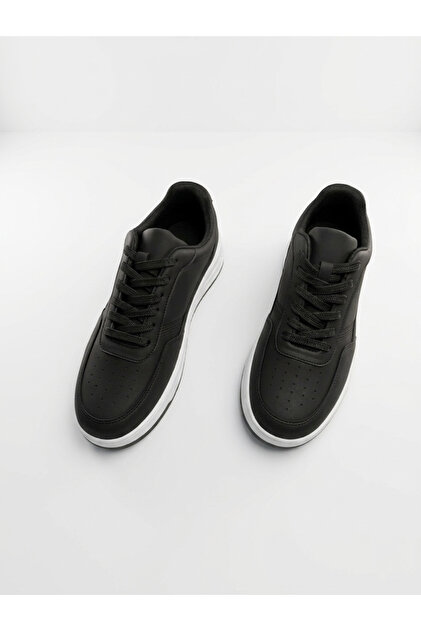 Black and White Men's Casual Sports Shoes with Orthopedic Soles 3447