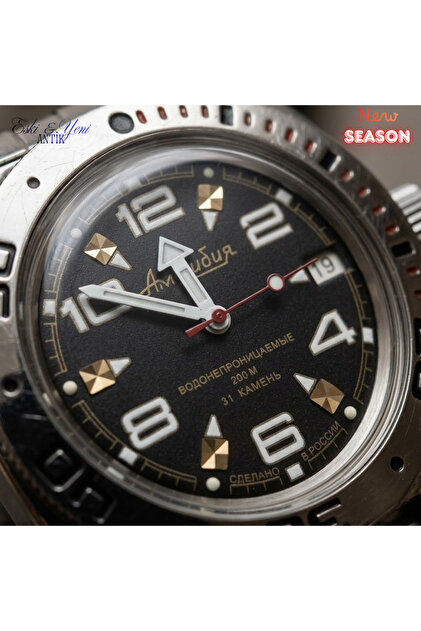 ESKİ YENİ ANTİK Vostok Amphibia 710335 2416B Otomatik Siyah Kadran