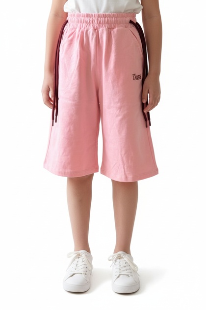 Girl's Wide Leg Elastic Waist Embroidered Capri & Tie-Up Pants 25001