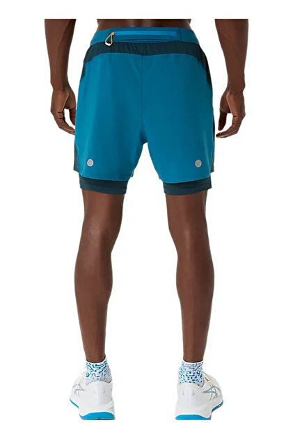 Asics 2011D245-302 ROAD 2-N-1 5IN SHORT Mavi Lastikli Bel Normal