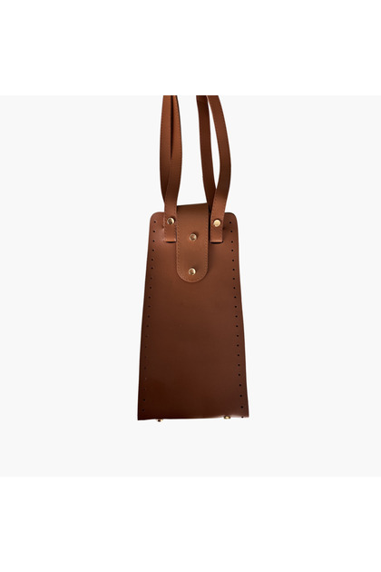 Gold Buckle Medium Bellows Faux Leather Bag Set
