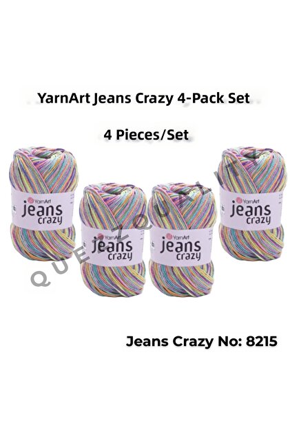 Yarn Art Jeans Crazy Hand Knitting Yarn 8215 Punch Yarn Set of 4
