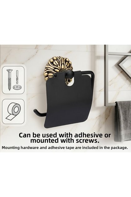 Roma Cover Toilet Paper Holder (Adhesive + Screws)
