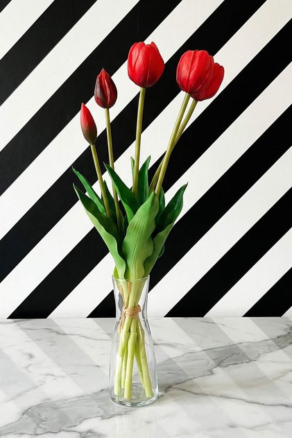 Wet Textured Tulip Artificial Flower Tphss26Yck00003