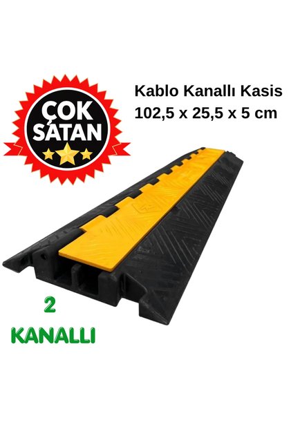 Kablo Kanallı Hız Kesici 2 Kanallı, Yol Kasisi 102,5 x 25,5 x 5 cm