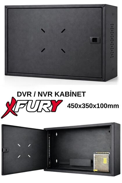 DVR NVR Kamera Kayıt Cihazı Kabini 45x35x10 cm Metal Duvar Tipi Güvenlik Kabini