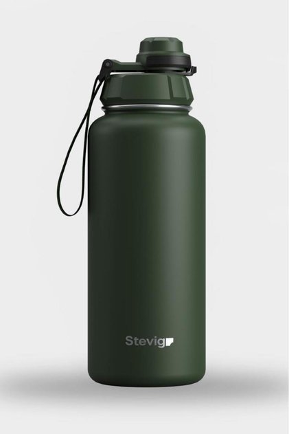 1 Hand Leak-Proof Steel Thermos 1000 ml Green St-215