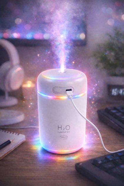 Kablo Takılı Halde Çalışır Mini Ultrasonik Hava Nemlendirici USB Kablolu