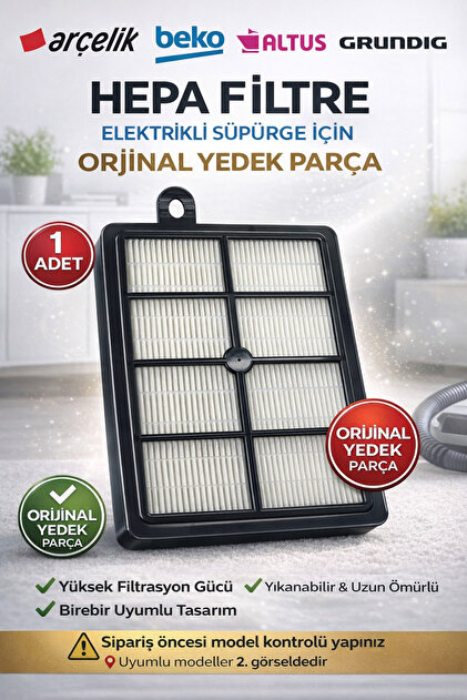 Arçelik Elektrikli Süpürge Hepa Filtre H13 Siy-9197065120 - Fiyatı