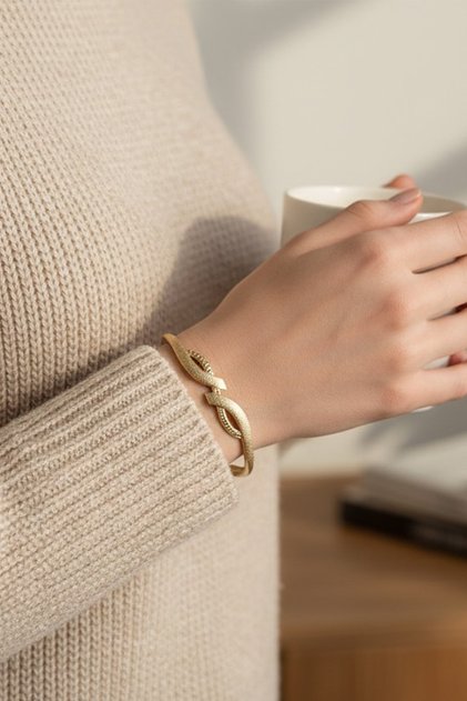 Stil Incisi/Xupıng Jewelry 14 Ayar Altın Kaplama Doremi Bileklik