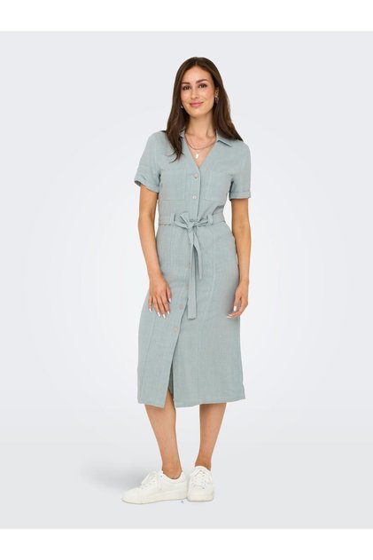 Hemdblusenkleid ONLSIESTA Leinen Langes Kleid