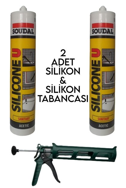 2 Adet Soğuk Beyaz Silikon Tabanca Hediyeli