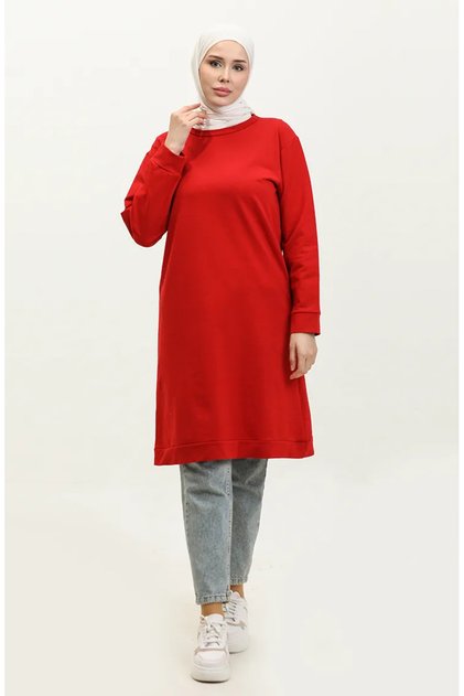 Crew Neck Sweatshirt 23124-01 Red