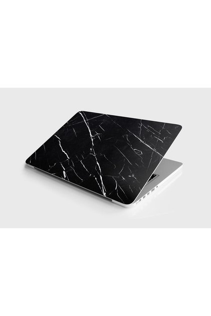 Laptop Sticker Notebook Pc Kaplama Etiketi Siyah Mermer