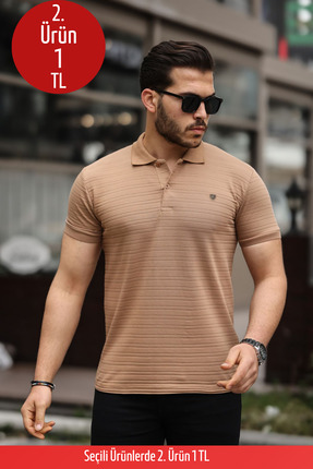 Madmext Siyah Bisiklet Yaka Çizgili Erkek T-shirt E7412 - Fiyatı