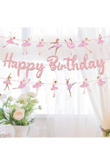 Ballerina Ballet Themed Banner Birthday Decoration
