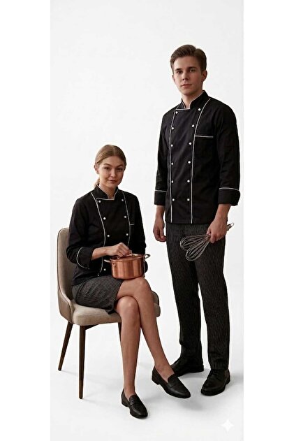 BİTEKS bi teks unisex aşçı ceketi kadın ve erkek şef üniforması