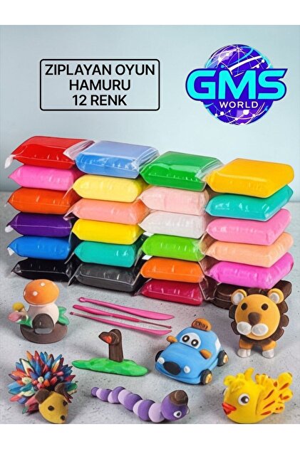 EVASAN 12 colors air dry clay ozankil 12 RENK ZIPLAYAN VE HAVAYLA