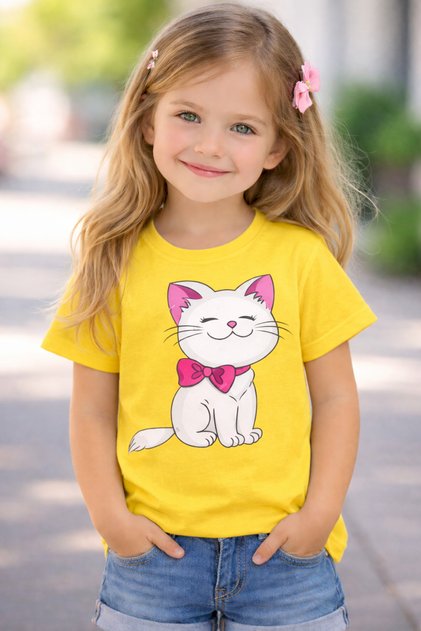 Tricou unisex pentru copii cu imprimeu cu pisici drăguțe – Tricou casual cu grafică distractivă