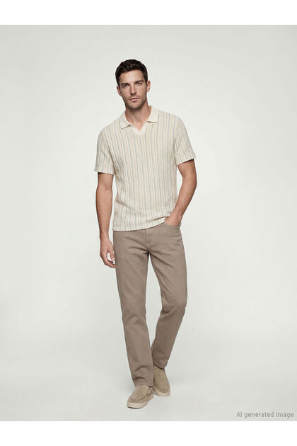 Brown Standard Fit Men's Chino Pants (S6)