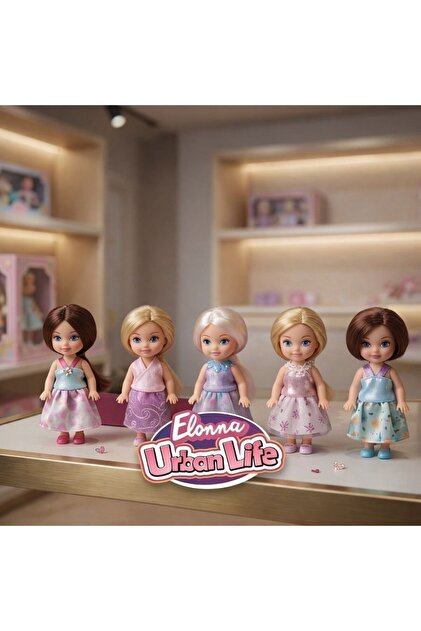 ARAD PRO Elonna Urban Life Şık Elbiseli 5 Parça Mini Bebek