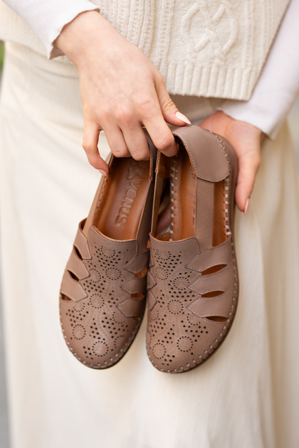 Venüs ERN-217-E-93-514-RN EREN SHOES&BAG Hakiki Deri Lazer Baskılı
