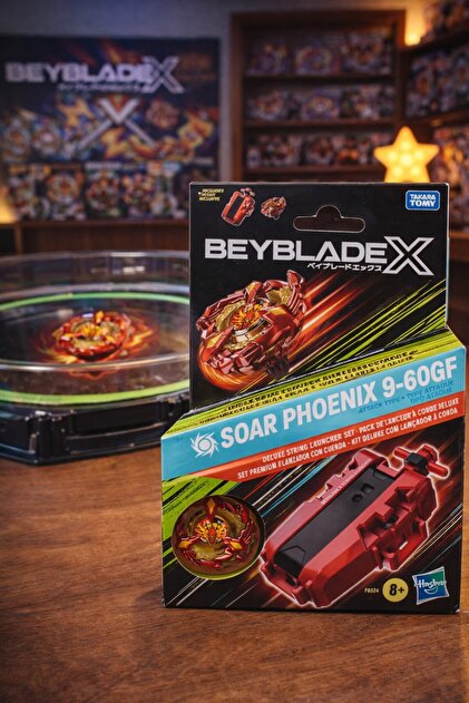 TOYFEST Beyblade X Soar Phoenix 9-60GF Delüks Oyun Seti String