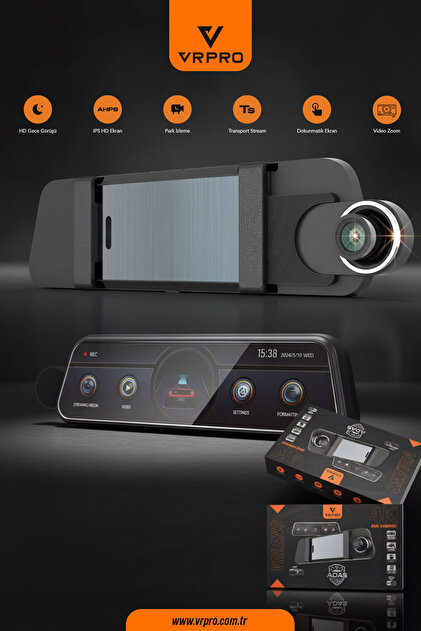 vr pro VRLENS 2 KAMERALI 10'' TOUCH SCREEN-ADAS+BSD-4K+2K-LOOP