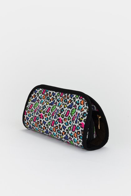 Pop-Up Makeup Bag Organizer with Inner Pocket Travel Cosmetic Bag Triangle Design