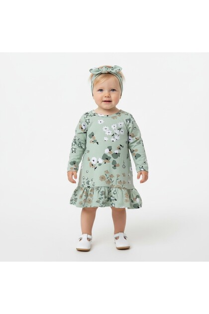 Floral Long Sleeve Baby Girl Dress