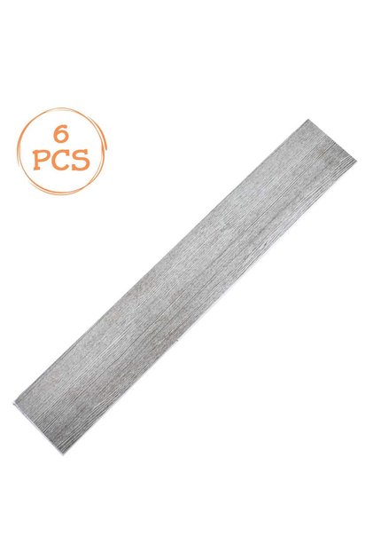 Autocolant de Podea din PVC Gri Culoarea Lemnului 91.4x15.2x0.15 centimetri - 6buc