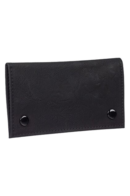 Tabachera Tutun Neagra din Piele Artificiala cu Capse 16.5x9cm